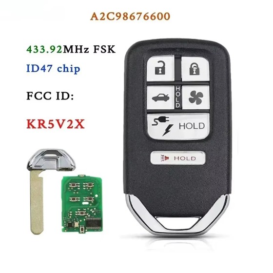 2018-2021 Honda Clarity / 6-Button Smart Key / PN: 72147-TRW-A01 / KR5V2X V42 (AFTERMARKET)